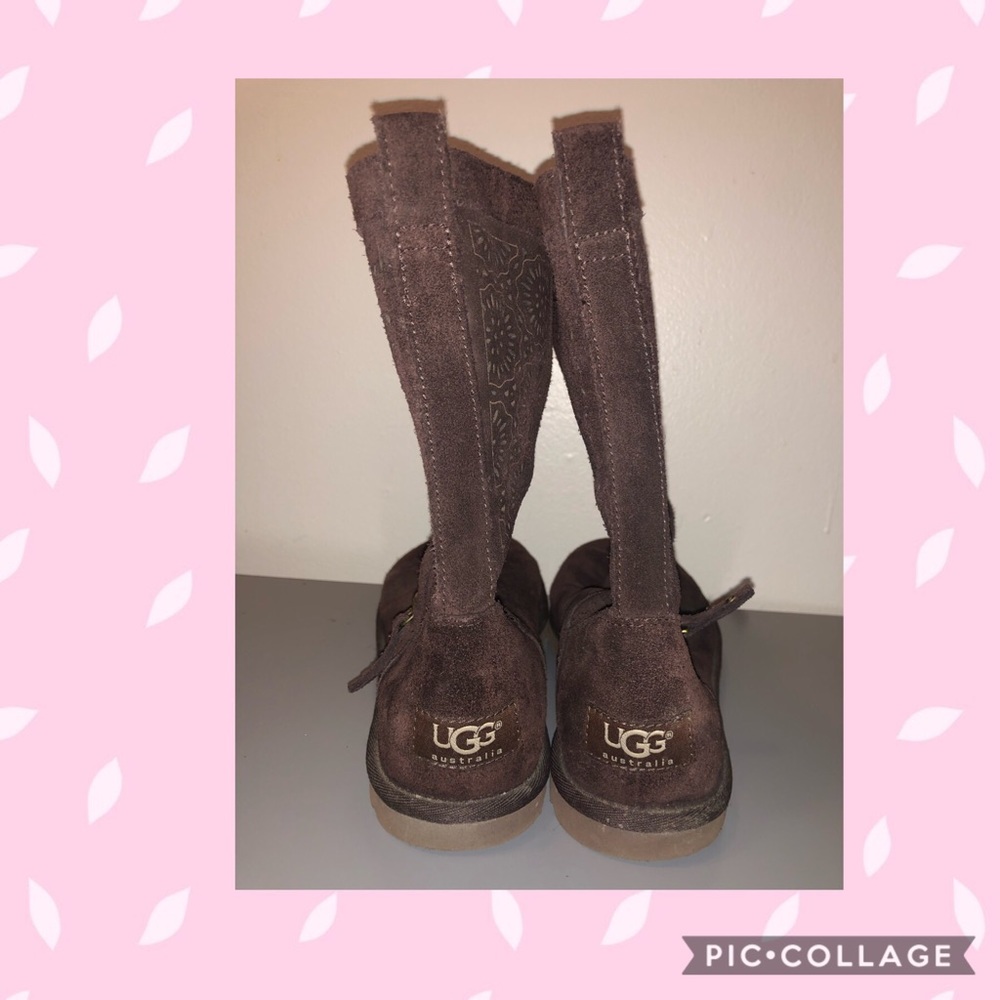 UGG cutout pattern leather boots